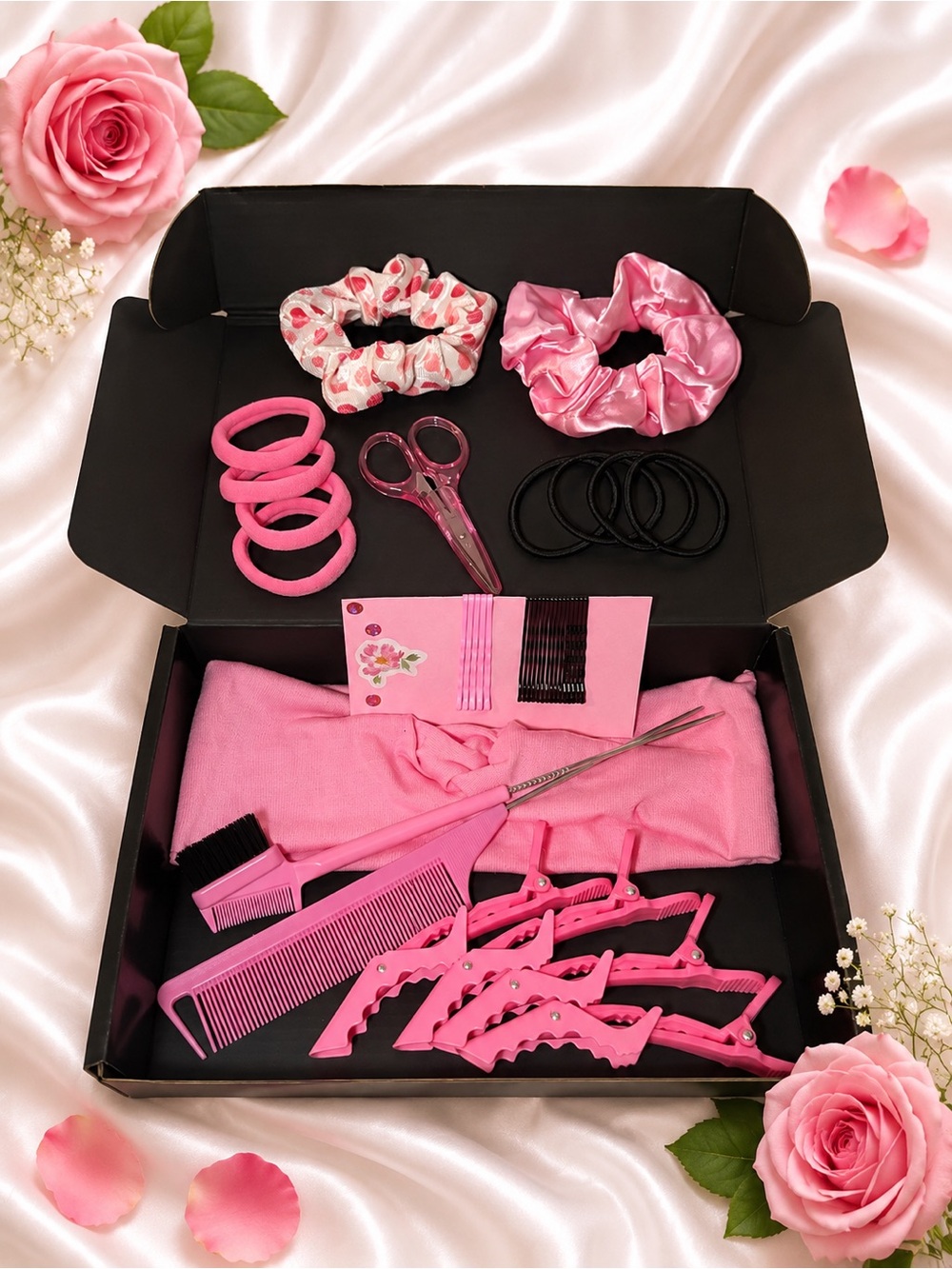 19 Pieces Pink Hair Care Bundle A